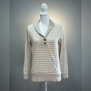 SALE! Oatmeal Banana Republic Factory Striped Collared Sweater Size XS EUC